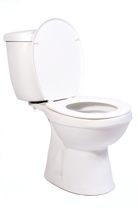 open toilet bowl isolated on white background